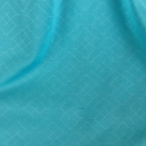Greg Norman Men Play Dry Polo Shirt SZ L Short Sleeve Aqua Color Unique Design - Picture 9 of 12